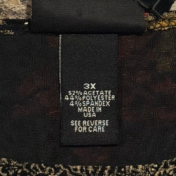 Maggie Barnes Top 3/4 Sleeve Floral Boho Whimsigoth Romantic Goth Black Red 3X - Picture 4 of 8